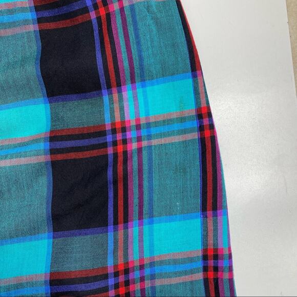 Stephanie Edwards Vintage Wool Plaid Pleated Midi Skirt - Picture 8 of 14